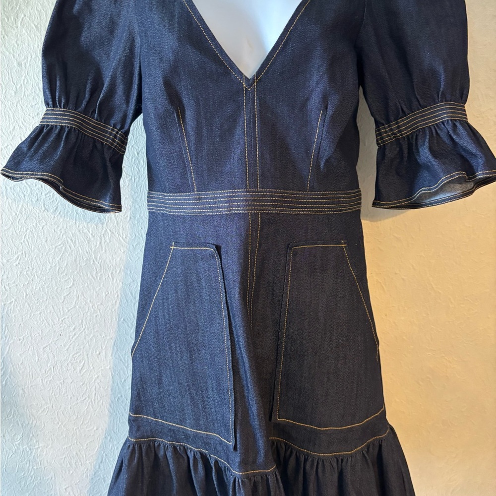 CINQ A SEPT
Natasha Puff-Sleeve Mini Denim Dress size 4 - Picture 2 of 7